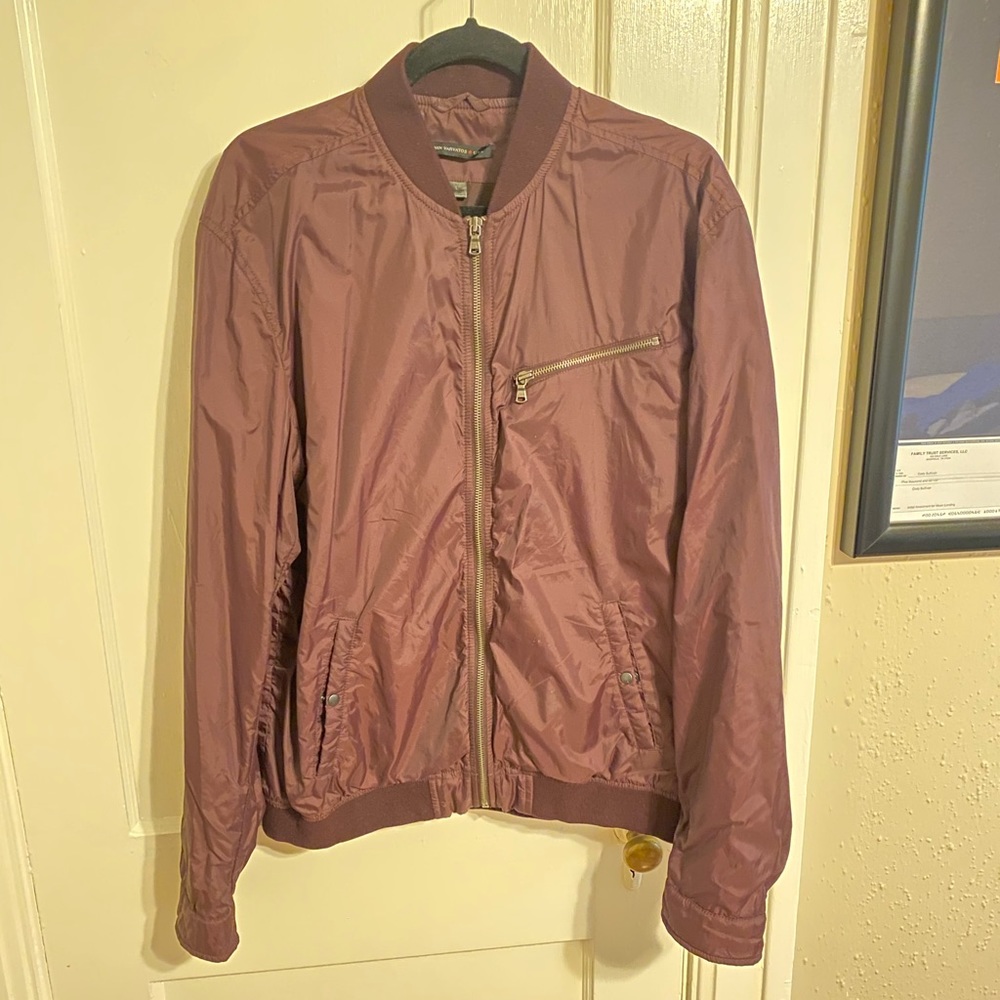 John Varvatos Maroon zip up windbreaker